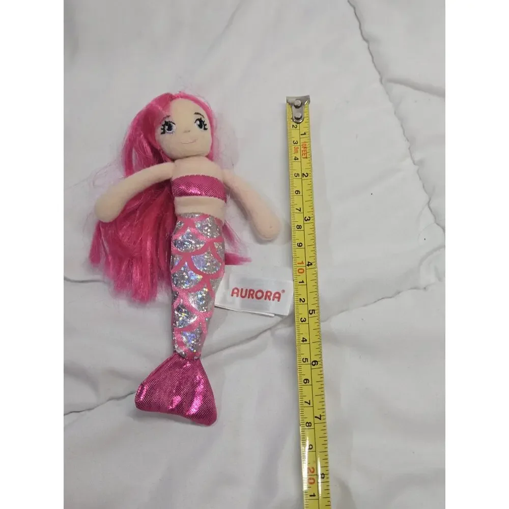 AURORA SEA WORLD PLUSH MERMAID TOY PINK SPARKLES TOY 4